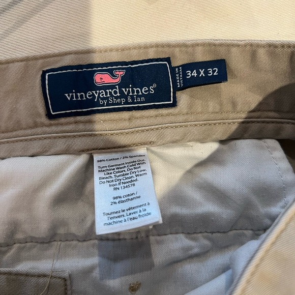 Vineyard Vines Club Pant Men’s Size 34 x 32 Classic Fit Khaki Beige Pants - Picture 3 of 3
